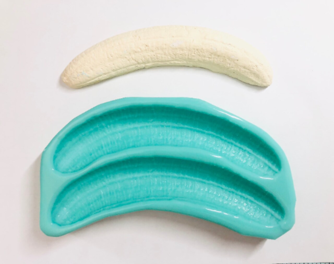2pc Realistic Banana Split - Banana Halves Silicone Mold | Candle | Soap| Embeds | Wax | Resin